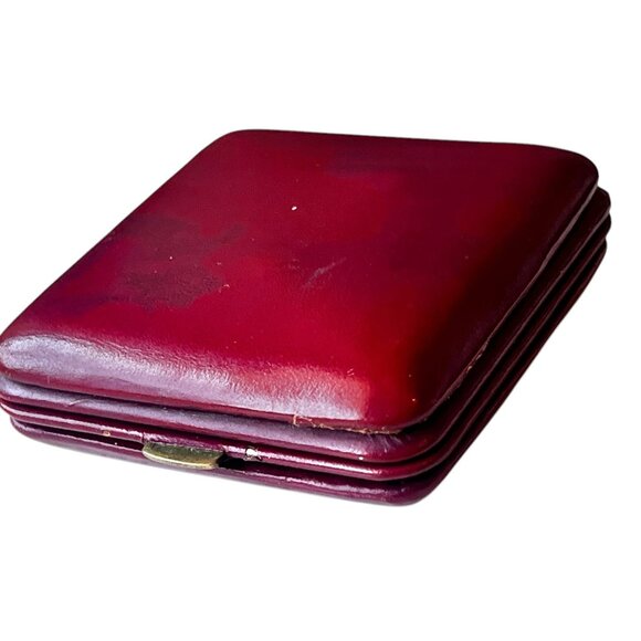 Rosemont Travel Alarm Clock W/  Burgundy Leather Case 15 Rubis Swiss Made Geneva - Picture 14 of 16